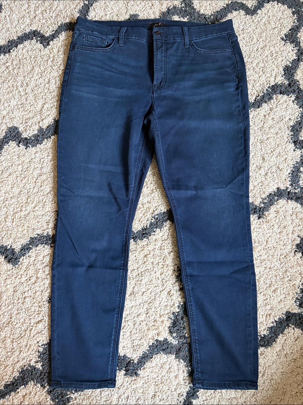 Women’s Jen 7 High Rise Skinny Ankle Dark Blue Stretch Jeans